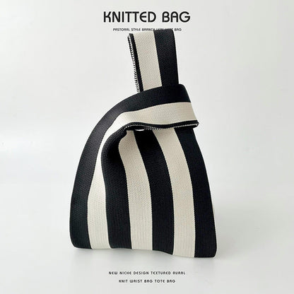 Knitted bag - Vertical stripes-Elly Rose