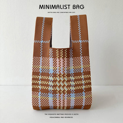 Knitted bag - Plaid-Elly Rose