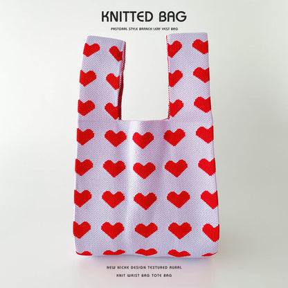 Knitted bag - Coeurs-Elly Rose