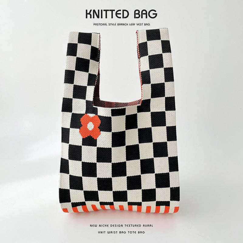 Knitted bag - Retro Flower-Elly Rose