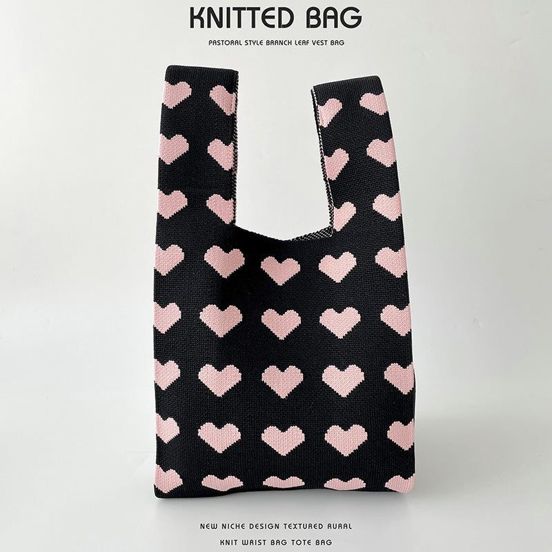 Knitted bag - Coeurs-Elly Rose