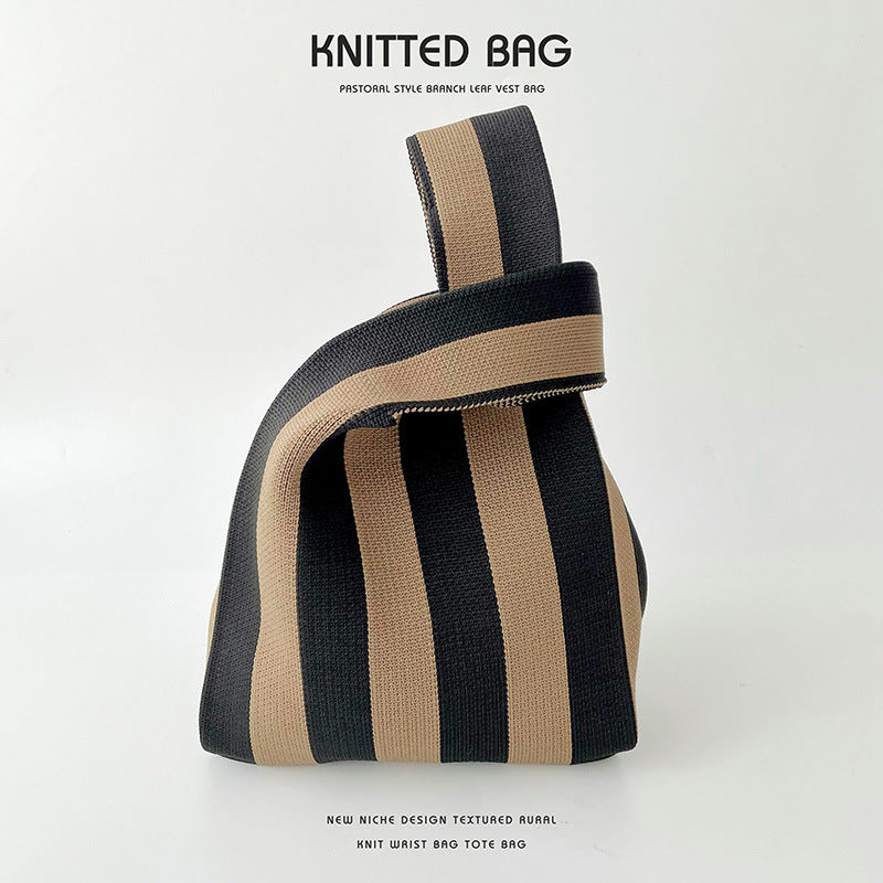 Knitted bag - Vertical stripes-Elly Rose