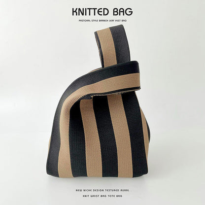 Knitted bag - Vertical stripes-Elly Rose