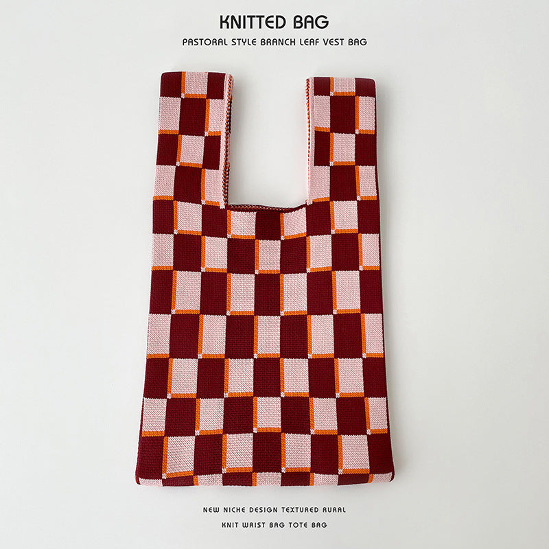 Knitted bag - Small blocks-Elly Rose