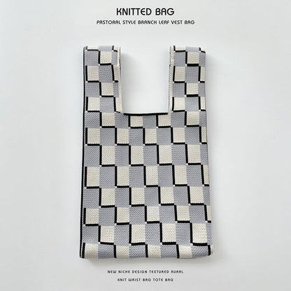 Knitted bag - Small blocks-Elly Rose