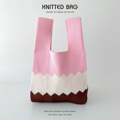 Knitted bag - Rayures-Elly Rose