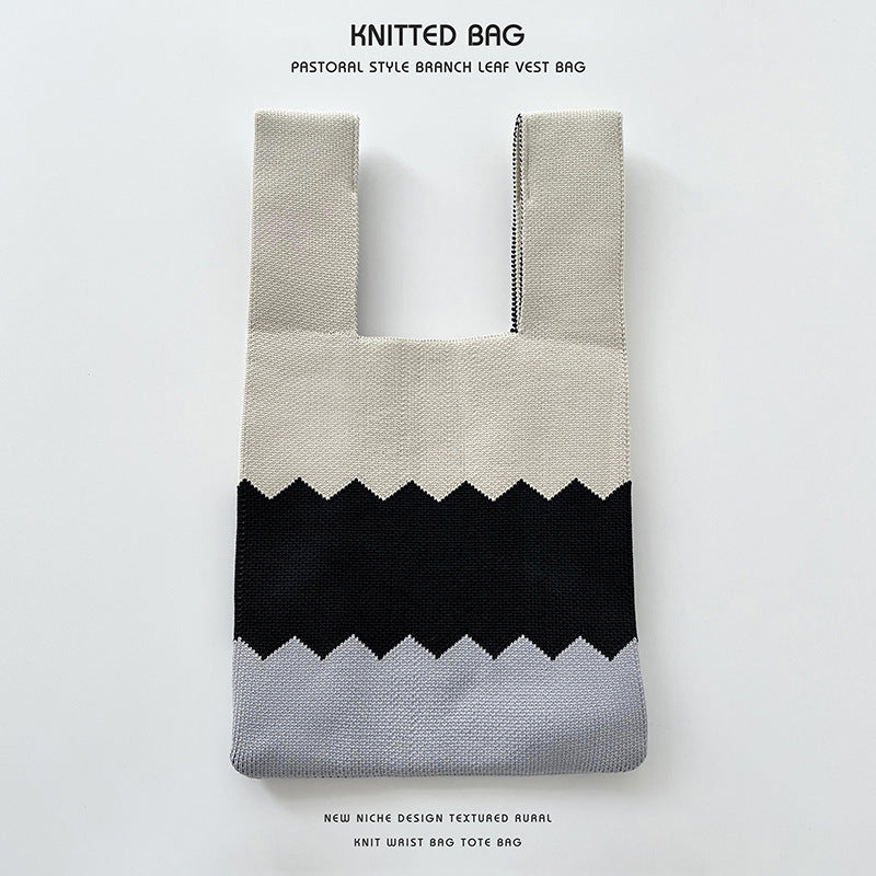 Knitted bag - Horizontal stripes-Elly Rose