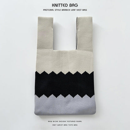 Knitted bag - Horizontal stripes-Elly Rose