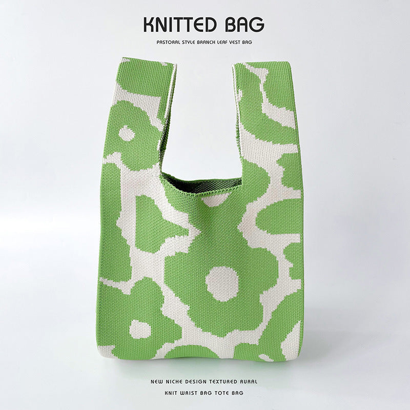 Knitted bag - Fleurs-Elly Rose