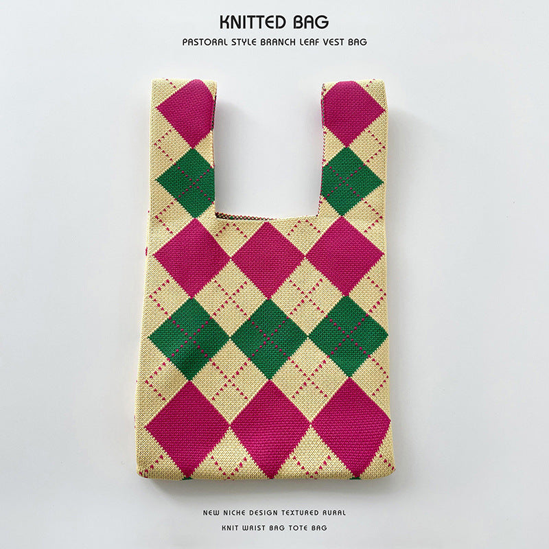 Knitted bag - squares-Elly Rose