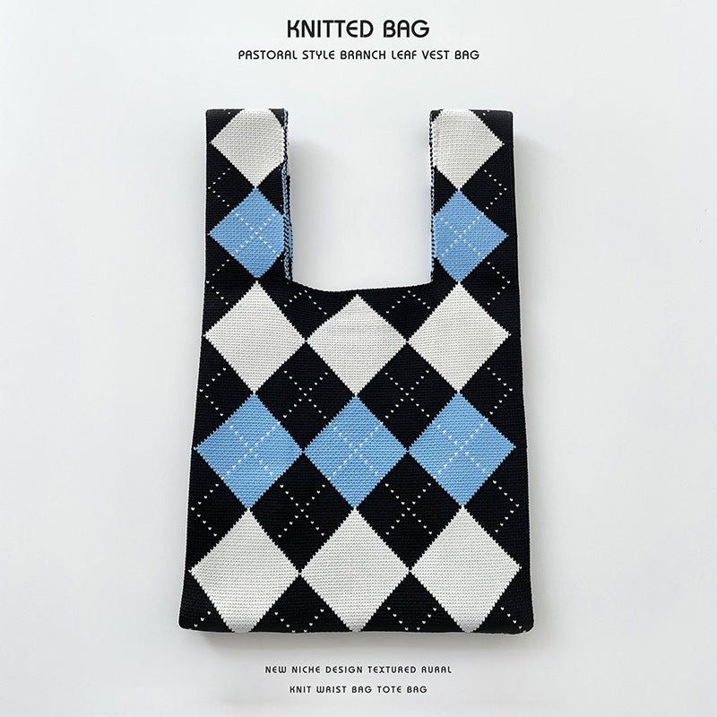 Knitted bag - squares-Elly Rose