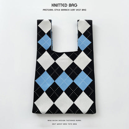 Knitted bag - squares-Elly Rose