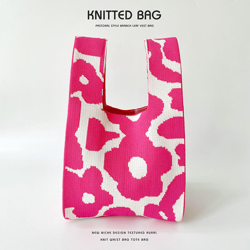 Knitted bag - Fleurs-Elly Rose