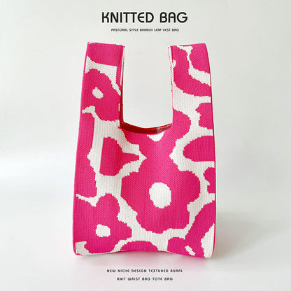 Knitted bag - Fleurs-Elly Rose