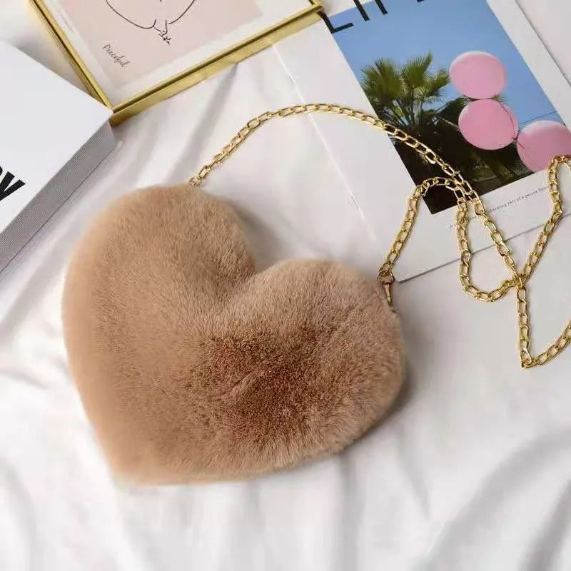 Love - Plush shoulder bag with heart-Elly Rose