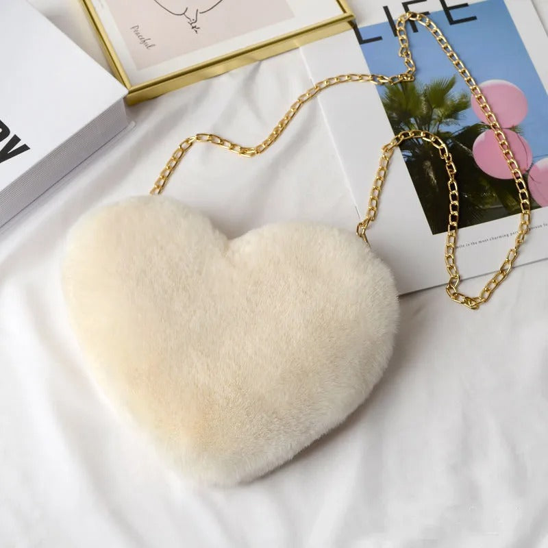 Love - Plush shoulder bag with heart-Elly Rose