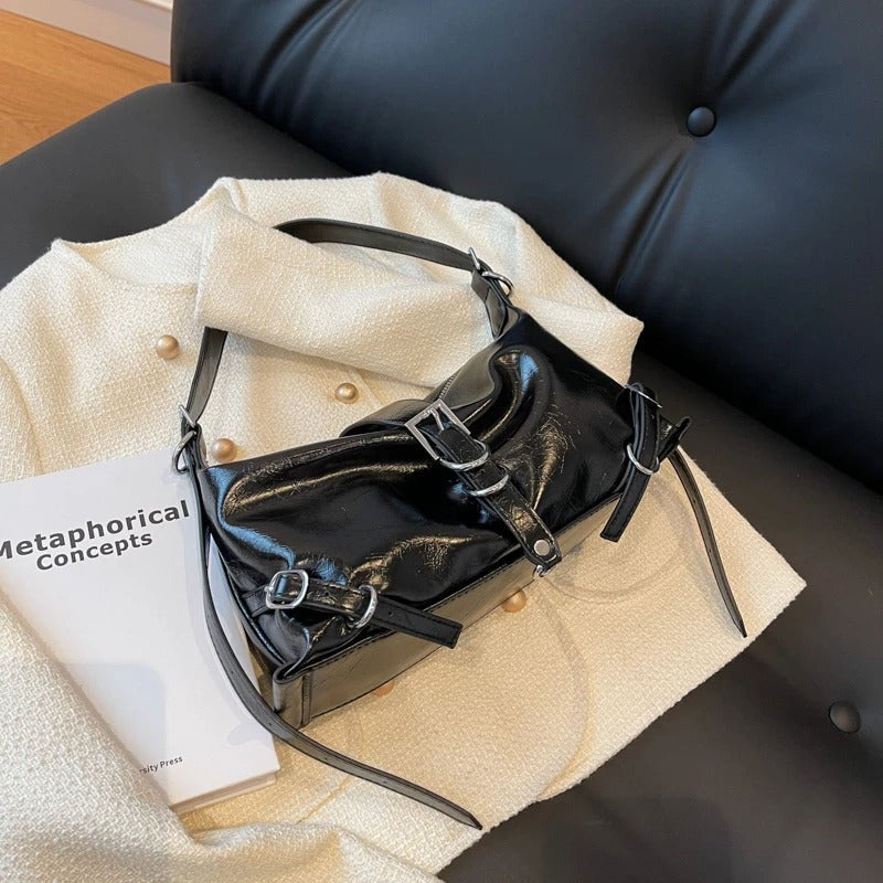 Y2K - Leather shoulder bag for ladies-Elly Rose