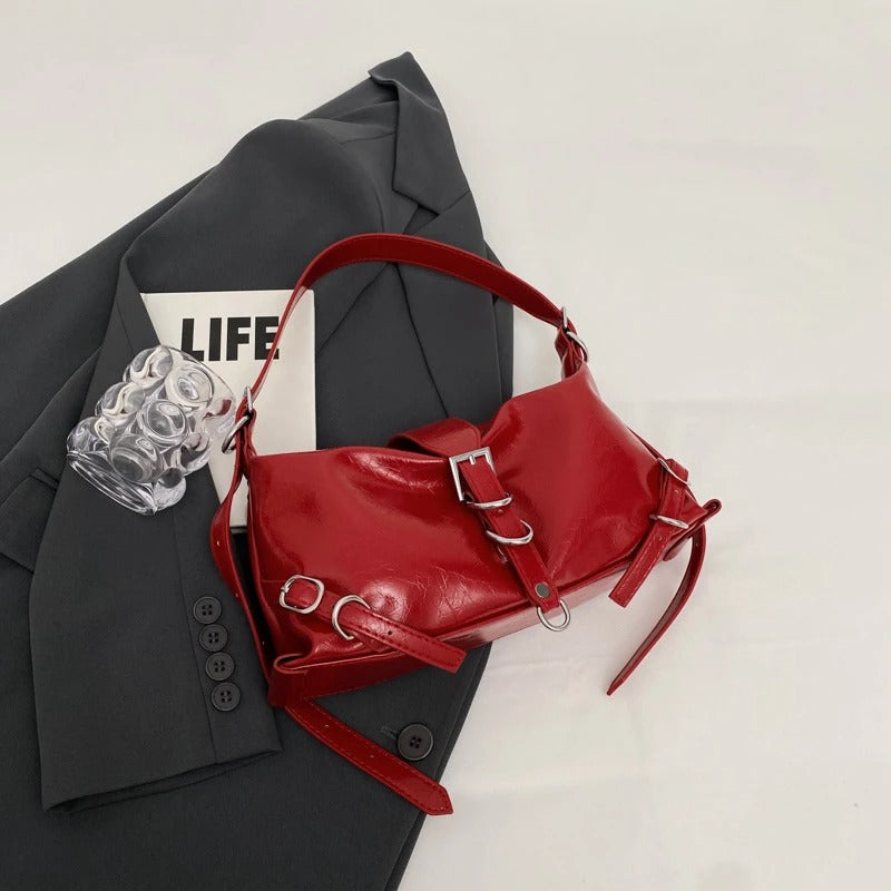 Y2K - Leather shoulder bag for ladies-Elly Rose