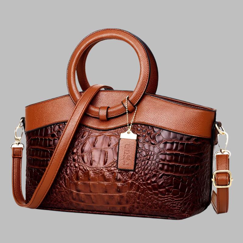 Talisa - Elegant crocodile leather bag with handmade details.-Elly Rose