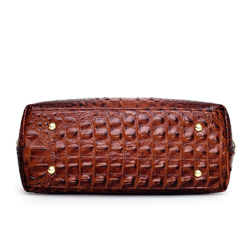 Talisa - Elegant crocodile leather bag with handmade details.-Elly Rose
