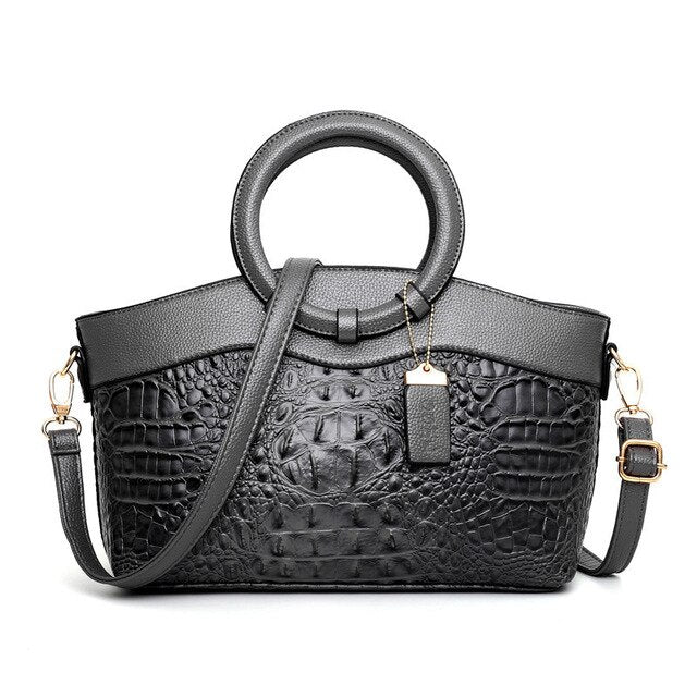 Talisa - Elegant crocodile leather bag with handmade details.-Elly Rose