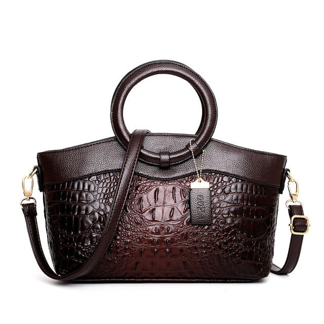 Talisa - Elegant crocodile leather bag with handmade details.-Elly Rose