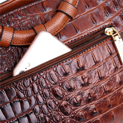 Talisa - Elegant crocodile leather bag with handmade details.-Elly Rose