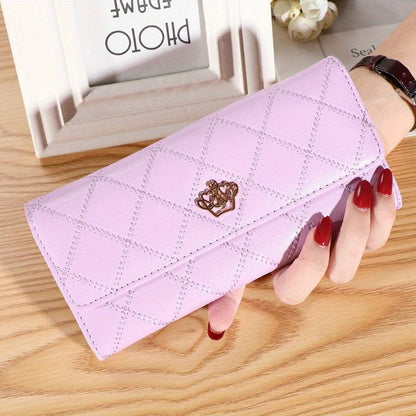 Three-leaf wallet with Argyle motif | Classic and elegant-Elly Rose