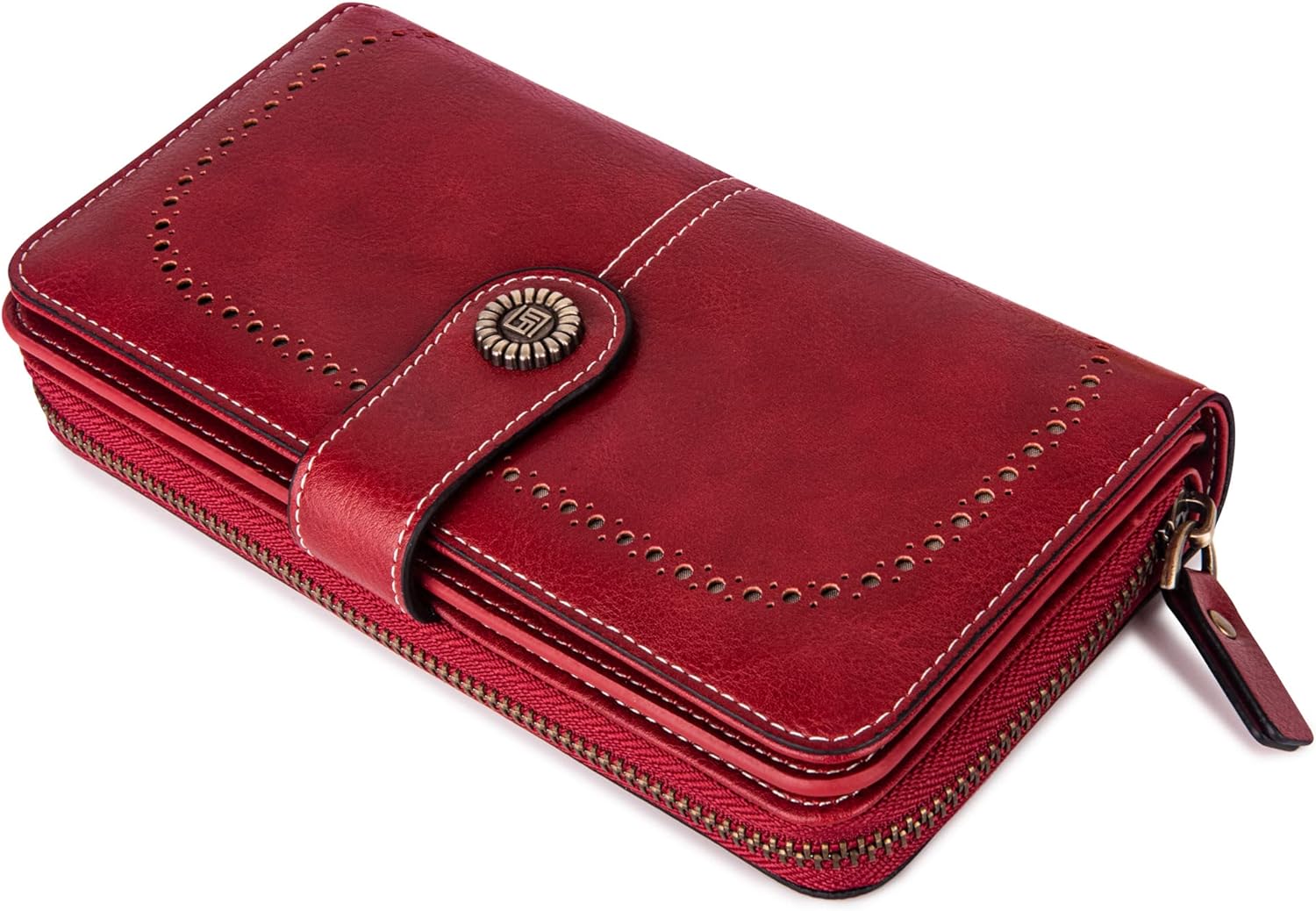 Leather wallet with strap | Large capacity-Elly Rose