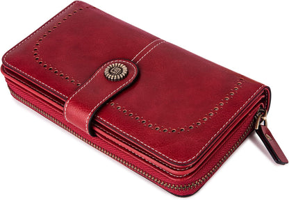 Leather wallet with strap | Large capacity-Elly Rose