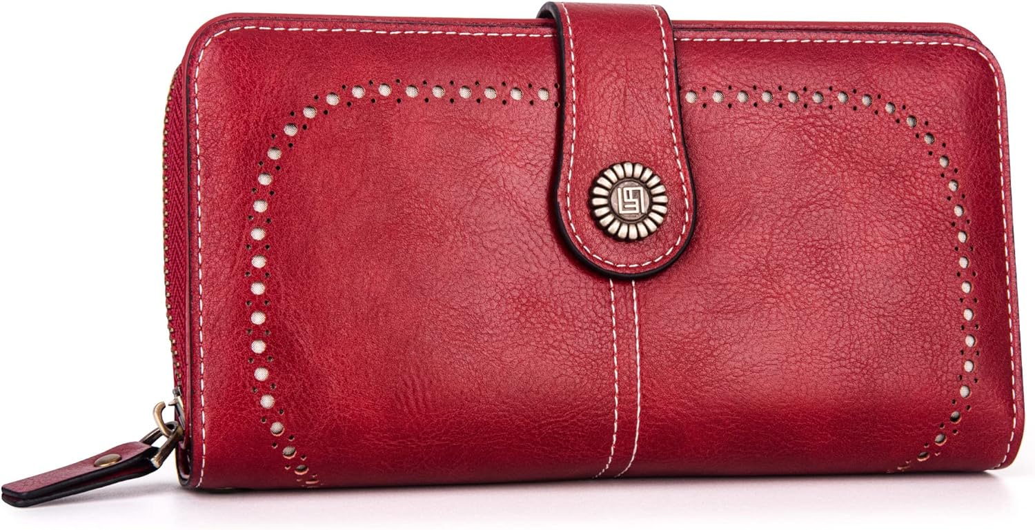 Leather wallet with strap | Large capacity-Elly Rose