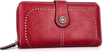 Leather wallet with strap | Large capacity-Elly Rose