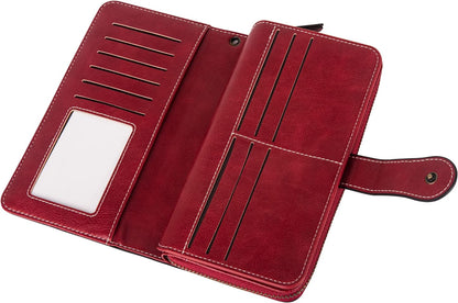 Leather wallet with strap | Large capacity-Elly Rose