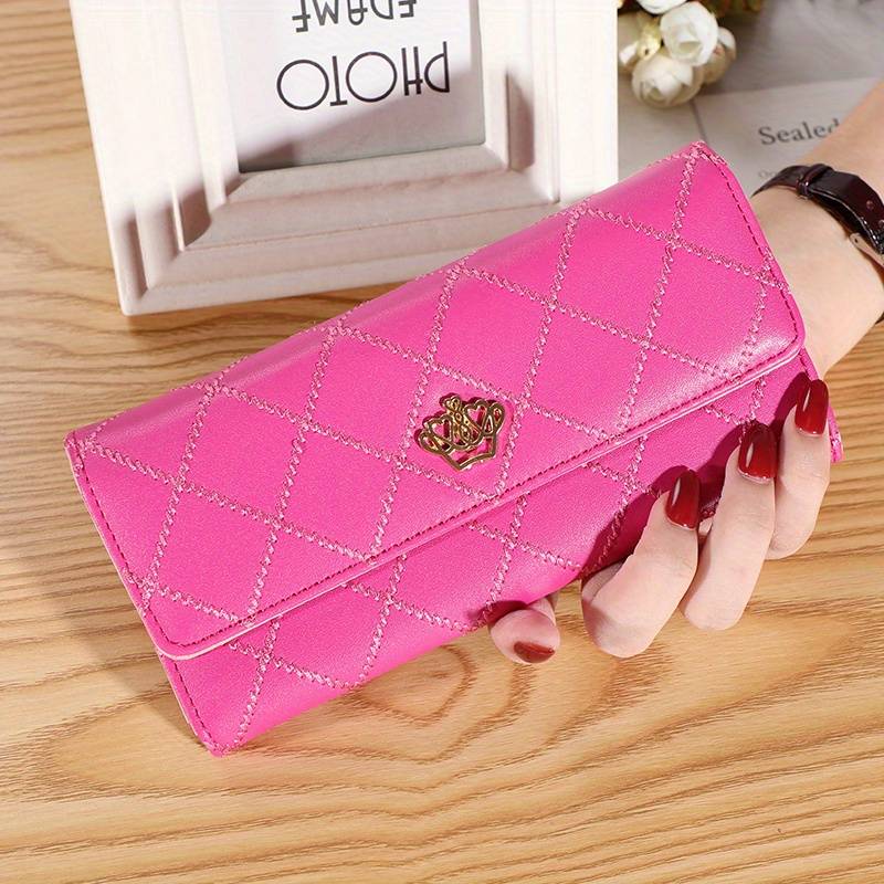 Three-leaf wallet with Argyle motif | Classic and elegant-Elly Rose