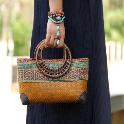 Elegant woven bamboo bag - Harley-Elly Rose