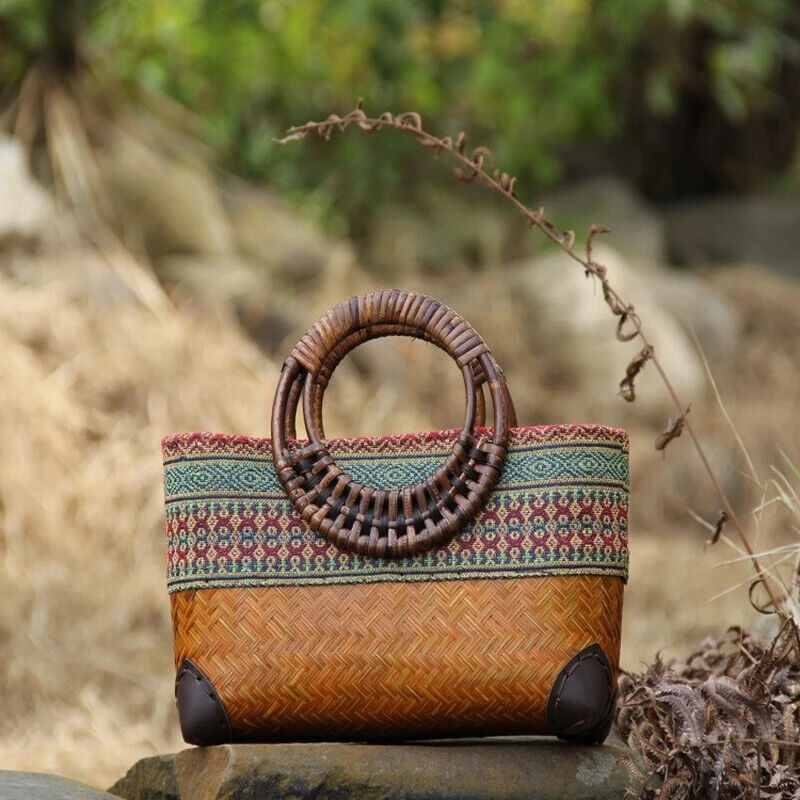 Elegant woven bamboo bag - Harley-Elly Rose