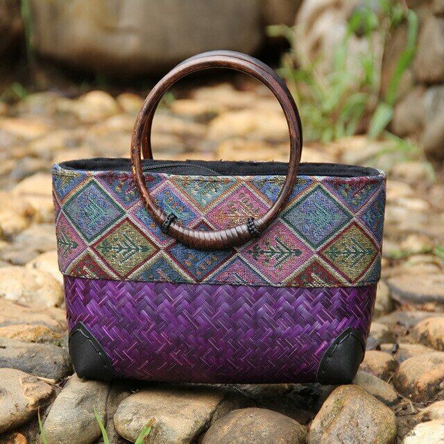 Elegant woven bamboo bag - Harley-Elly Rose