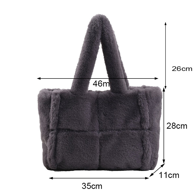 Nina plush handbag - Comfortable, wintry handbag for women-Elly Rose