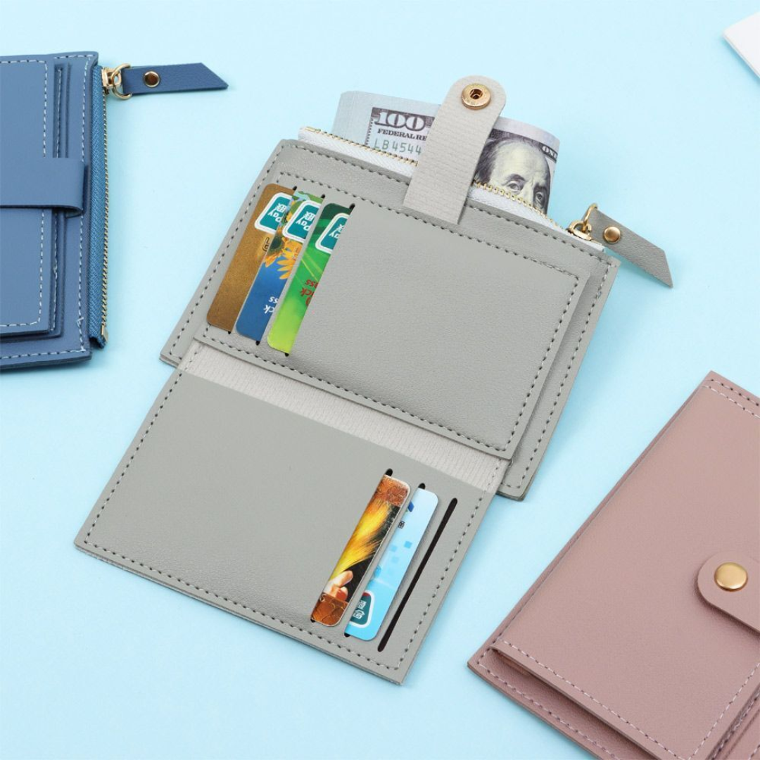 Velvet leather mini wallet | Compact and trendy-Elly Rose