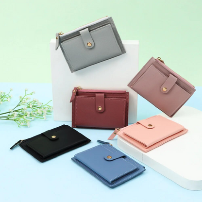 Velvet leather mini wallet | Compact and trendy-Elly Rose