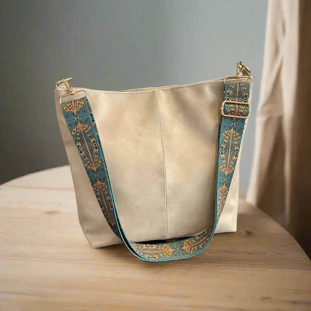 Women's vintage leather shoulder bag - Kelsey-Elly Rose