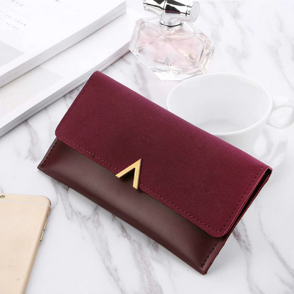 Suede leather wallet | Large and modern-Elly Rose