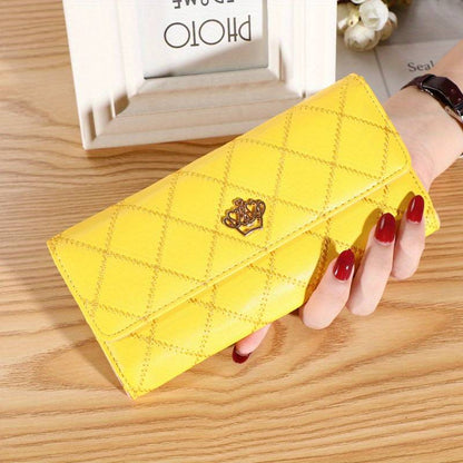 Three-leaf wallet with Argyle motif | Classic and elegant-Elly Rose