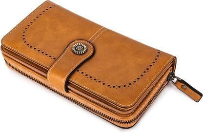 Leather wallet with strap | Large capacity-Elly Rose
